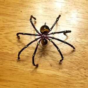 Tiger's eye beaded spider 🕷